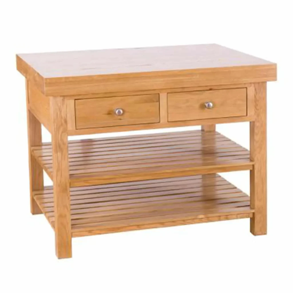 Kuchynský ostrovček z dubového masívu so zásuvkami a poličkami - Dubu.sk - dubové kuchyne z masívu