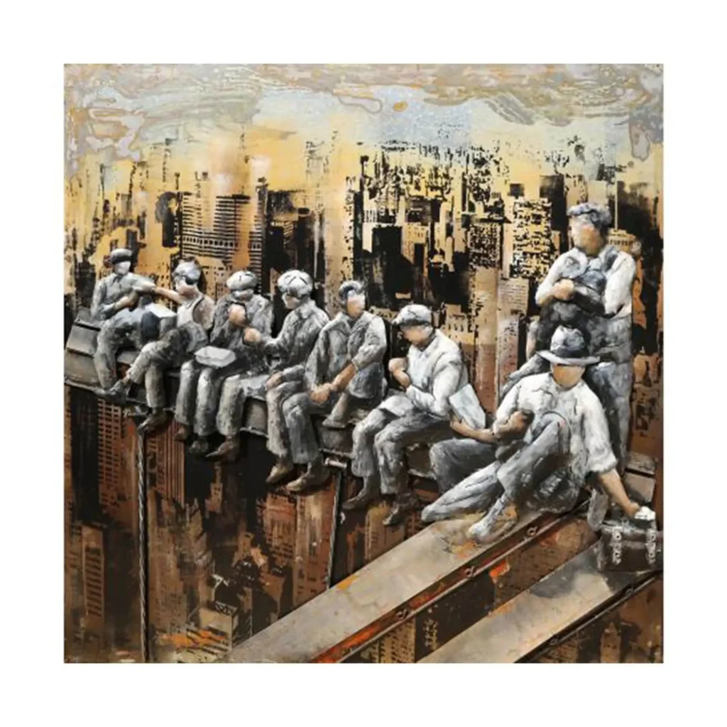 Ručne zváraný a maľovaný obraz Stavebných pracovníkov v Manhattane - Dubu.sk - verní kvalite