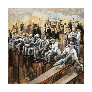 Ručne zváraný a maľovaný obraz Stavebných pracovníkov v Manhattane - Dubu.sk - verní kvalite