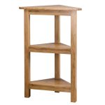 rohový masívny policový regál z dreva