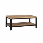 Konferenčný stolík s kovovým rámom a poličkou, 110x60x45 cm