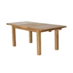 Masívny drevený rustikálny skladací stôl z dubu pre 4 až 6 osôb, 150-200×90×79 cm