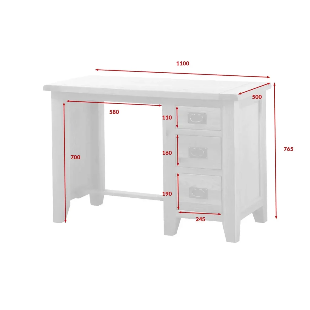 rozmery pracovného stola z masívu