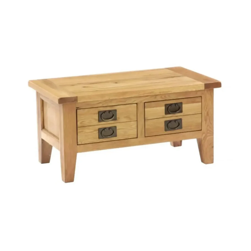 Masívny konferenčný stolík s 2 obojstrannými zásuvkami - Dubu.sk - nábytok z masívu