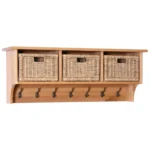 Vešiak s 3 ratanovými košíkmi 1100x300x420