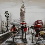 Obraz maľovaný na plátno 1200x35x800 London Londýn