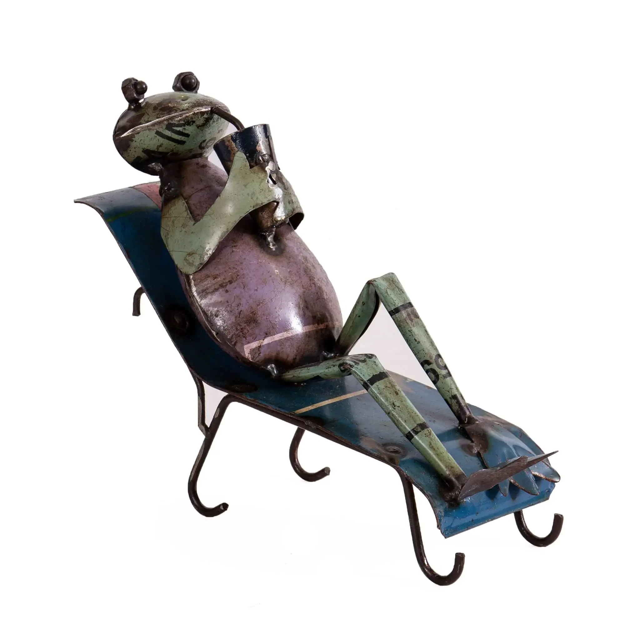 Kovová žaba v štýle upcycle - Dubu.sk - verní kvalite