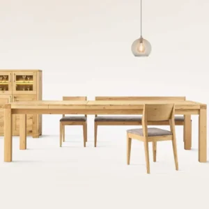 Rozťahovací jedálenský stôl z dubového masívu