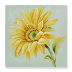 Obraz maľovaný na plátno 700x30x700 Slnečnica s listami