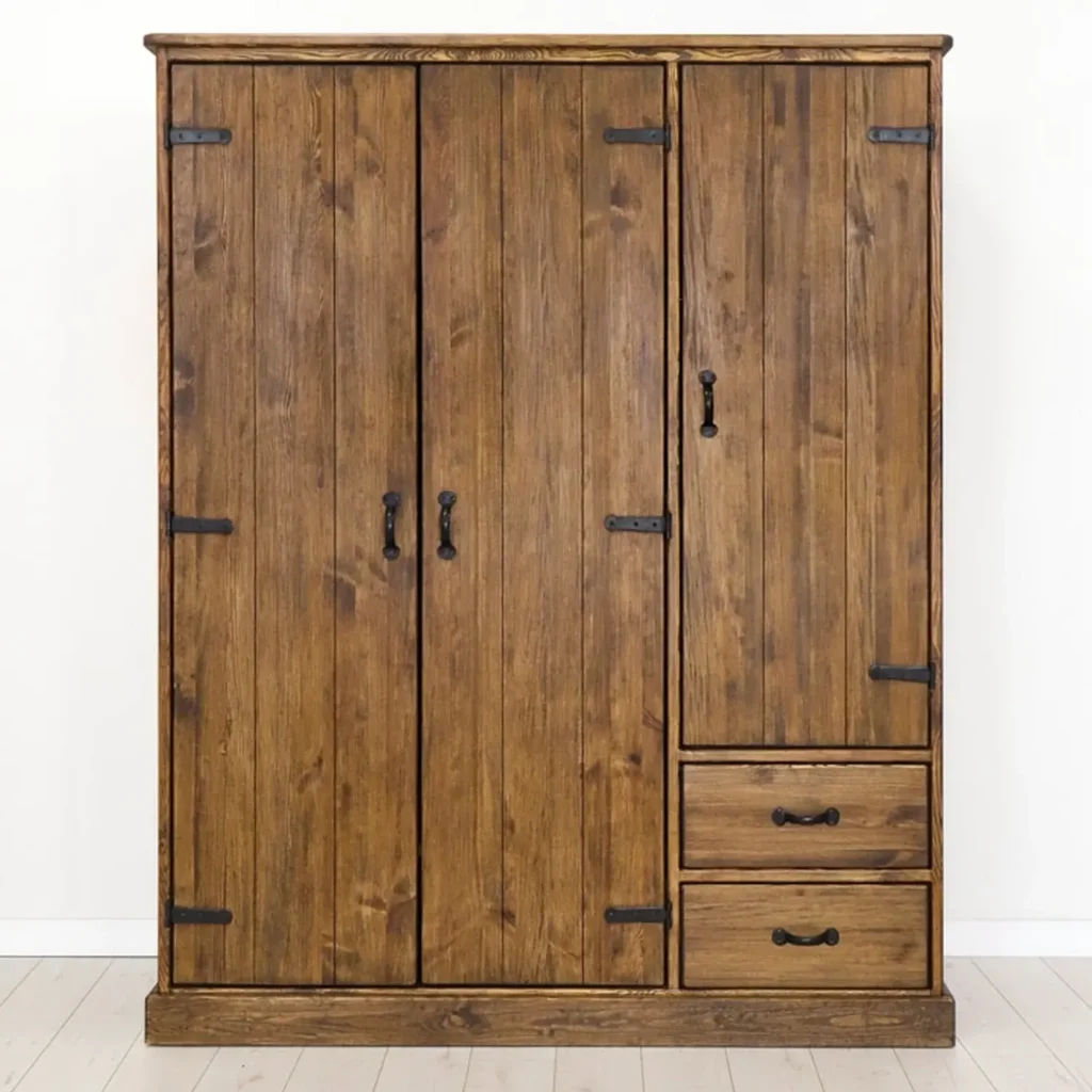 3 dielna drevena skrina masiv borovica