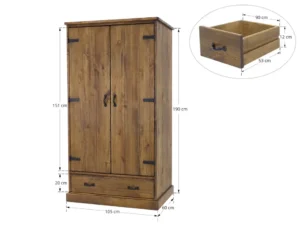 dvojkridlova borovicova skrina rozmery