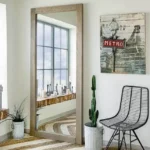 Veľké zrkadlo s rustikálnym dreveným rámom 200x40x88 cm