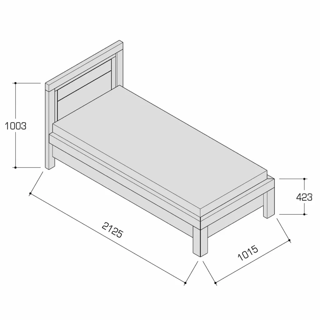 Dubová posteľ 80x200 rozmery