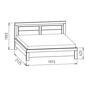 moderná dvojlôžková posteľ dub 180x200 cm rozmery