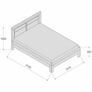 Dubová posteľ 140x200 rozmery