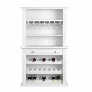 biely stojan na víno z masívu