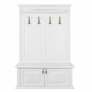 Biela predsieňová zostava so sedením a vešiakový panel