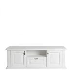 Biela skrinka pod TV, masív dub, 180x47x54 cm