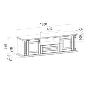Biela TV skrinka z masívneho dubu