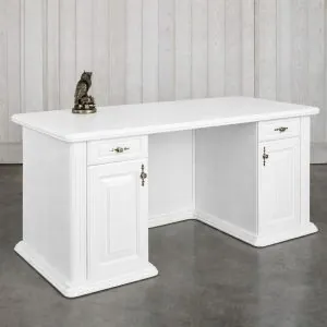 Biely pracovny stol masiv dub