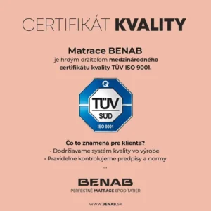 Certifikát kvality značky Benab