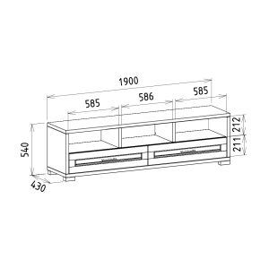 tv skrinka s policami a zásuvkami rozmery