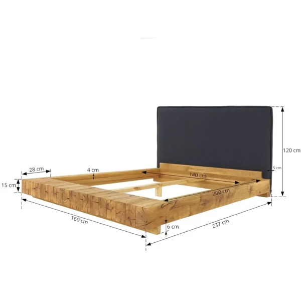 masívna postel z trámov 180x200 rozmery