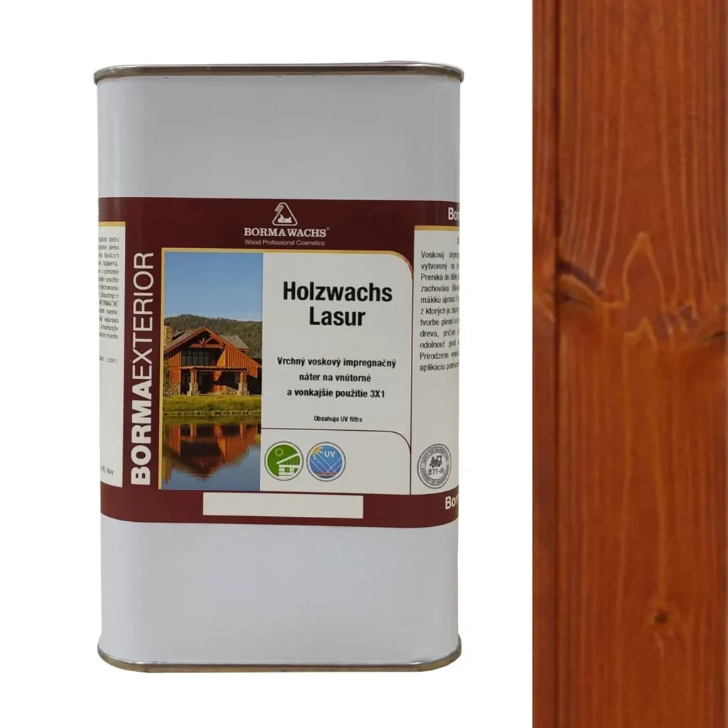 Náter pre impregnáciu dreva v exteriéri s pigmentom duglasky Borma Wachs Holzwachs Lasur