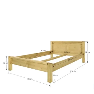 Drevená manželská posteľ s nízkym čelom 180x200 cm