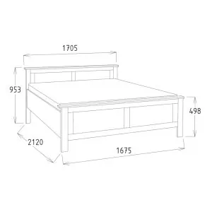 drevená dvoj-lôžková posteľ dub 160x200 cm rozmery