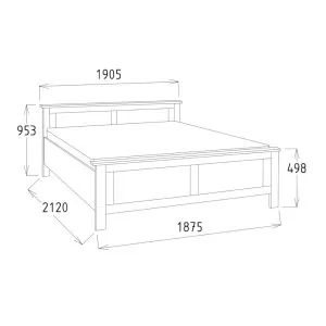 drevená manželská posteľ dub 180x200 cm rozmery