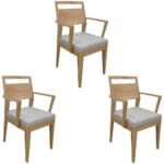 Moderné jedálenské stoličky s pod-rúčkami - set 3 ks