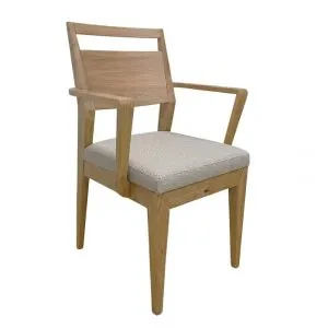 Jedálenská stolička s pod-rúčkami, dub s čalúnením Urban01