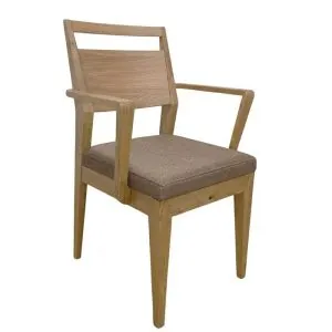 Jedálenská stolička s pod-rúčkami, dub s čalúnením Urban02