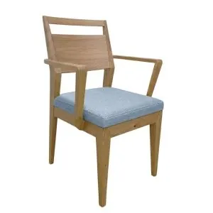 Jedálenská stolička s pod-rúčkami, dub s čalúnením Urban04