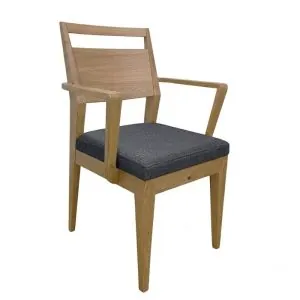 Jedálenská stolička s pod-rúčkami, dub s čalúnením Urban06