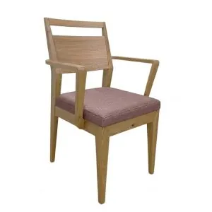 Jedálenská stolička s pod-rúčkami, dub s čalúnením Urban07