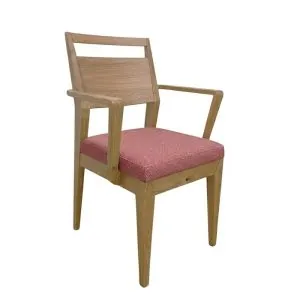 Jedálenská stolička s pod-rúčkami, dub s čalúnením Urban08