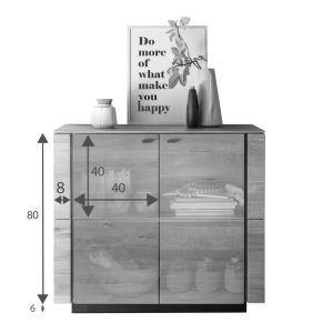 Rozmery dubovej komody s dvierkami