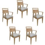 Moderné jedálenské stoličky s pod-rúčkami - set 5 ks