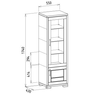 rozmery presklenej vitríne do obývačky