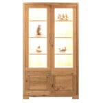 Moderná dvojdverová vitrína so skrinkou, 100x43x174 cm