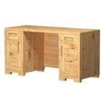 Široký drevený pracovný stôl z masívu, 145x60x76 cm