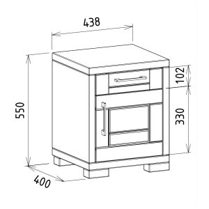 dubový nočný stolík rozmery