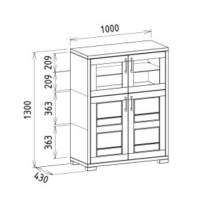 rozmery preskleného dreveného sekretáru