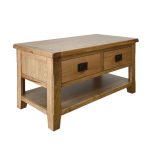 Konferenčný stolík s 2 zásuvkami a poličkou, 100x50x50 cm