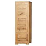 Úzky dubový šatník s tyčou na vešanie z masívu, 55x60x174 cm