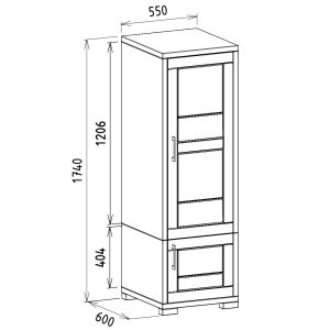 rozmery úzkeho vysokého dubového šatníka