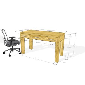 rozmery pracovného stola z masívu