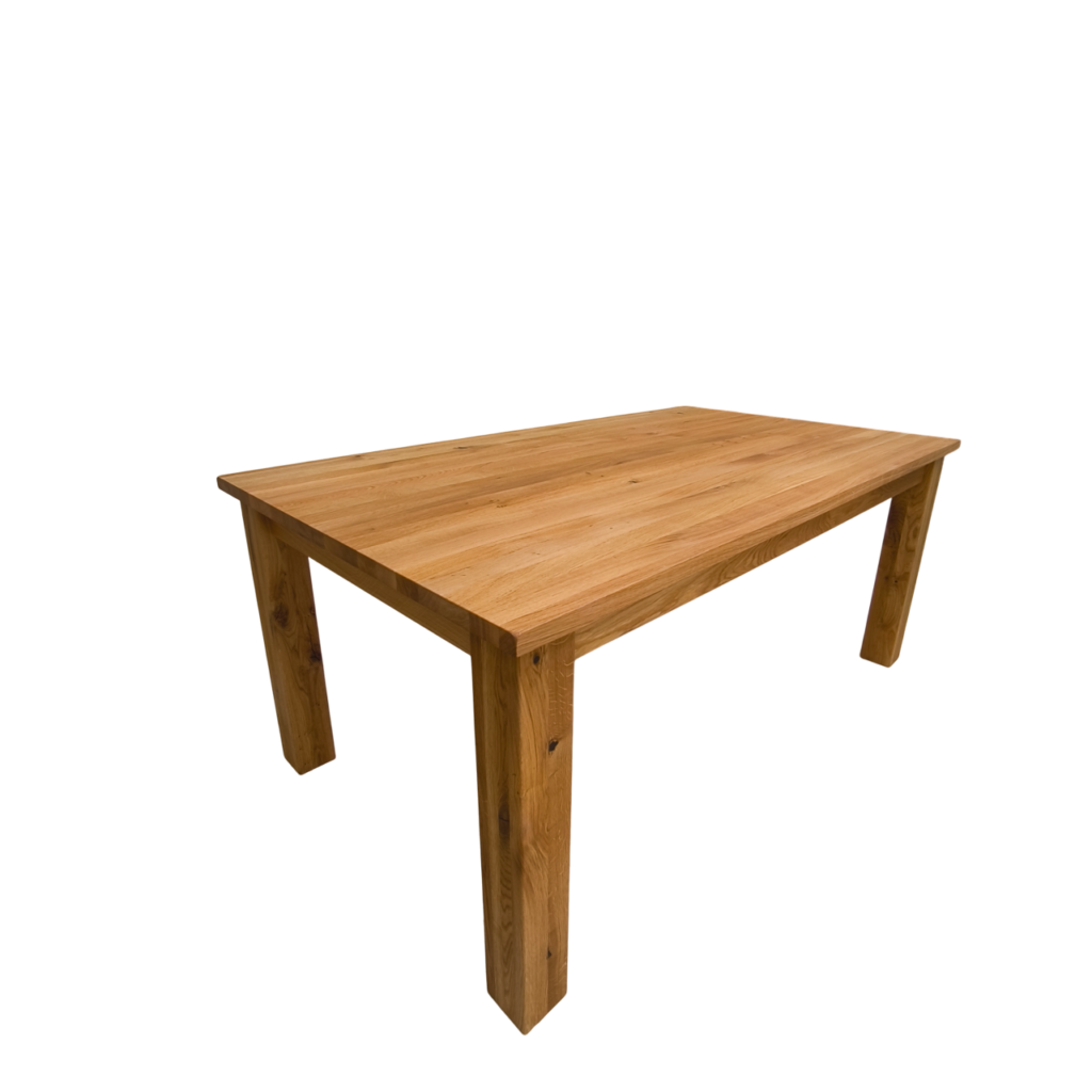 masívny jedálenský drevený stôl